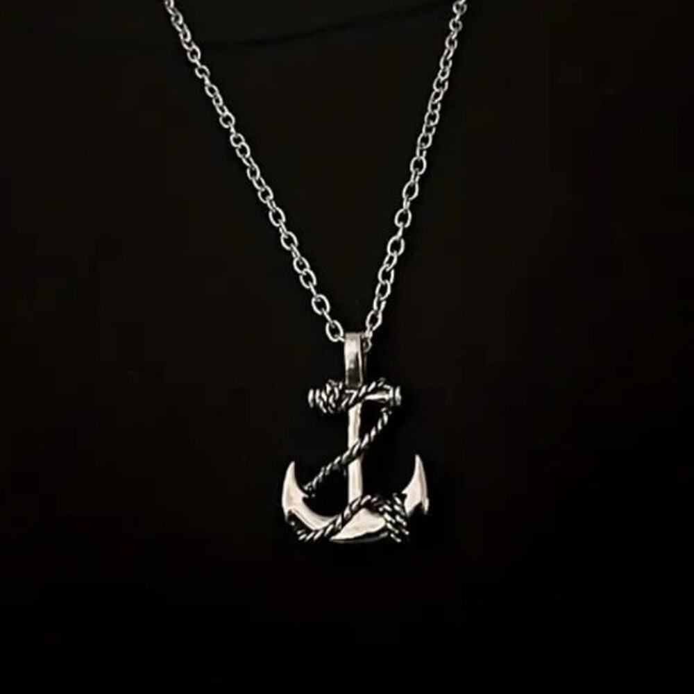 Anchor Necklace Sterling Silver Plated Sailor Navy Surfer Pirate Christmas Gift! - Picture 5 of 8